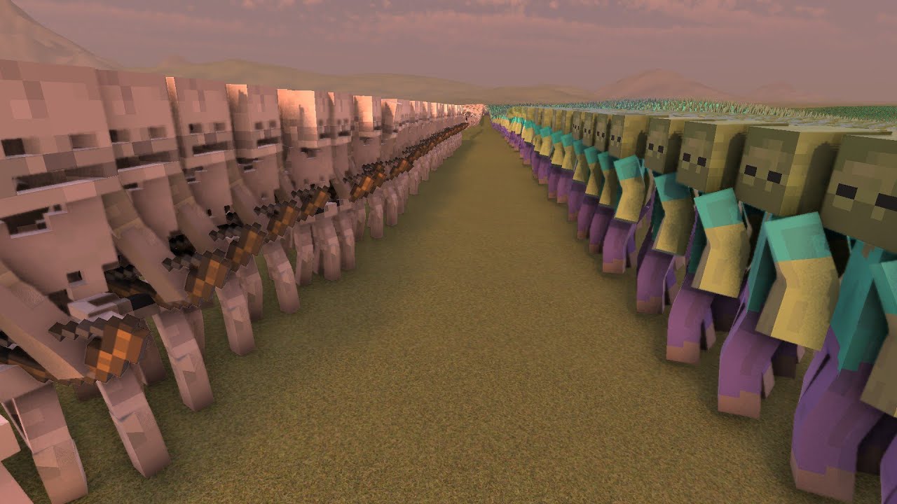Minicraft Zombies 2,000,000 vs Skeletons 100,000 | UEBS 2 Epic Battle