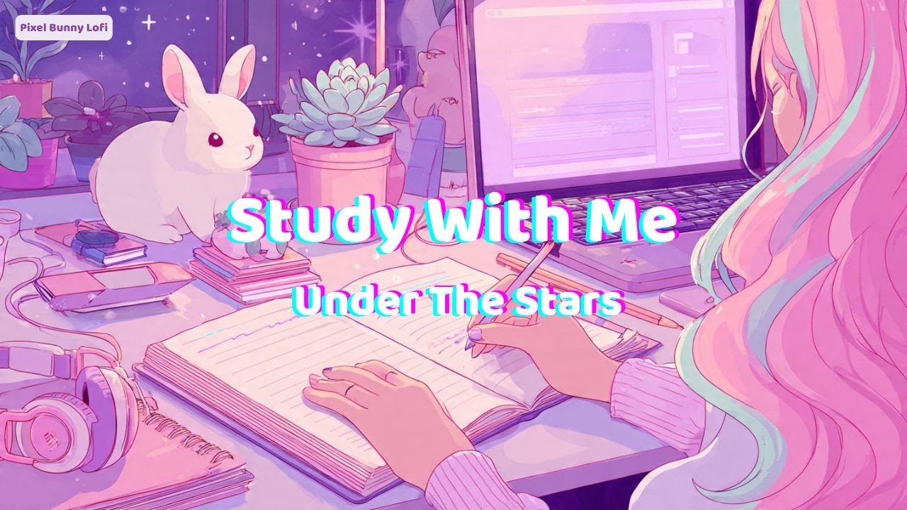 Study With Me Under The Stars 🌙🐰 | 1 Hour Lofi Pixel Study Music | Deep Focus