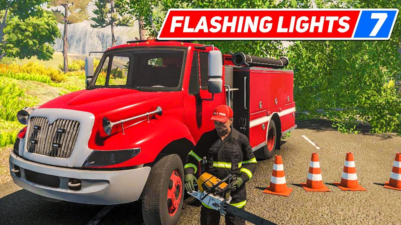 FLASHING LIGHTS #7: BAUMSÄGEEINSATZ und Katzenrettung mit neuem Fahrzeug! | Blaulicht Simulation