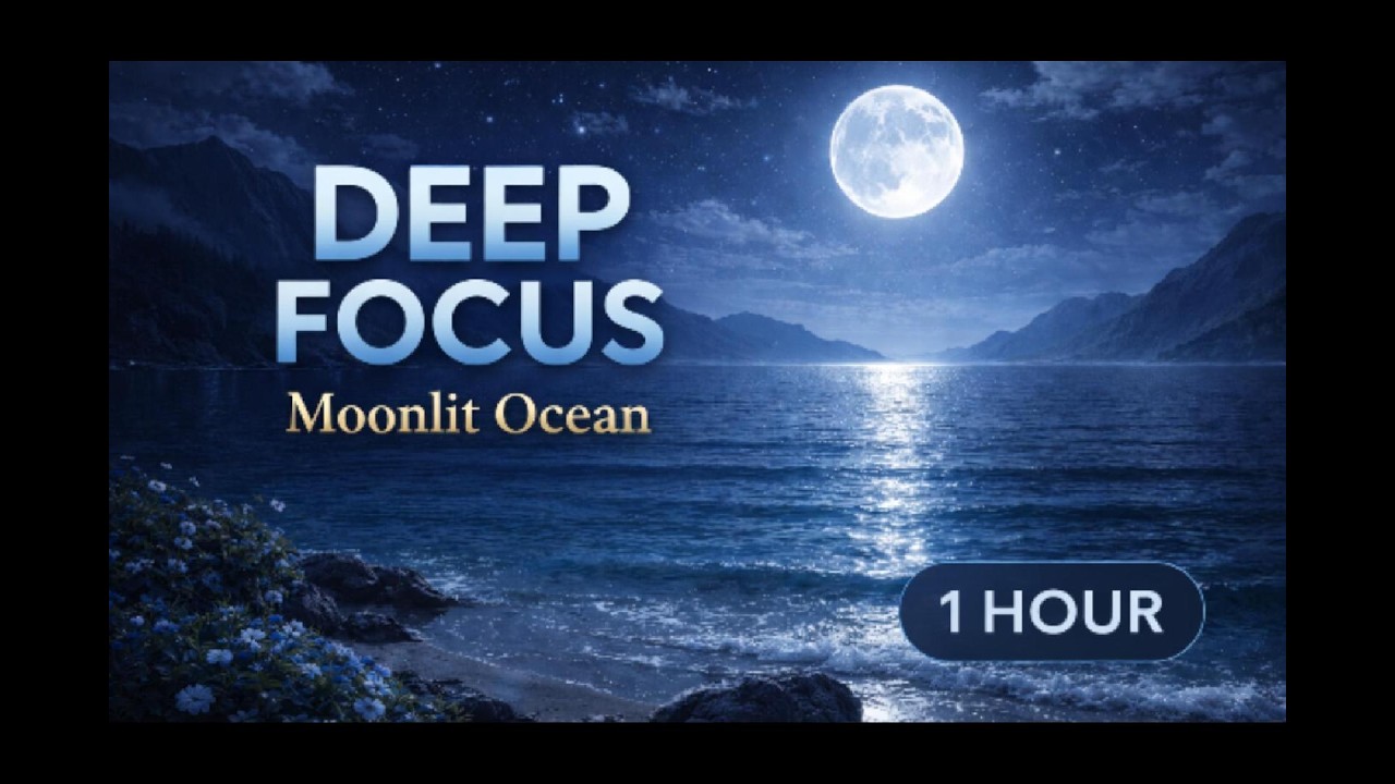 Deep Focus Music – Moonlit Ocean Ambient for Studying & Work (1 Hour)