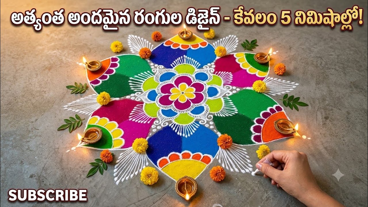 @🍀😀శుక్రవారం  స్పెషల్ ముగ్గు 🌹👍శుభకరమైన #సూపర్ 🌹🙏#rangoli 🌺🌼