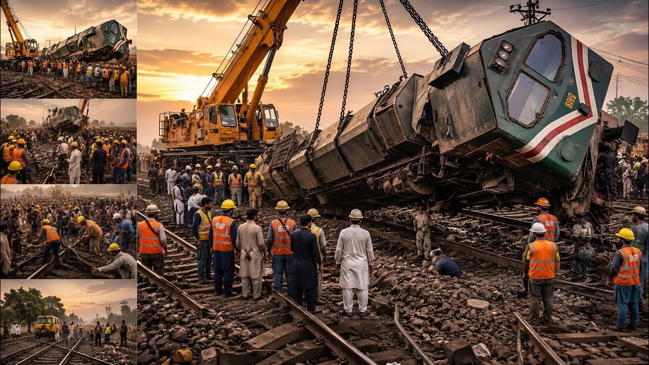 Pakistan Train Crash Horror &ndash; Damaged Tracks & Heavy Recovery Process .