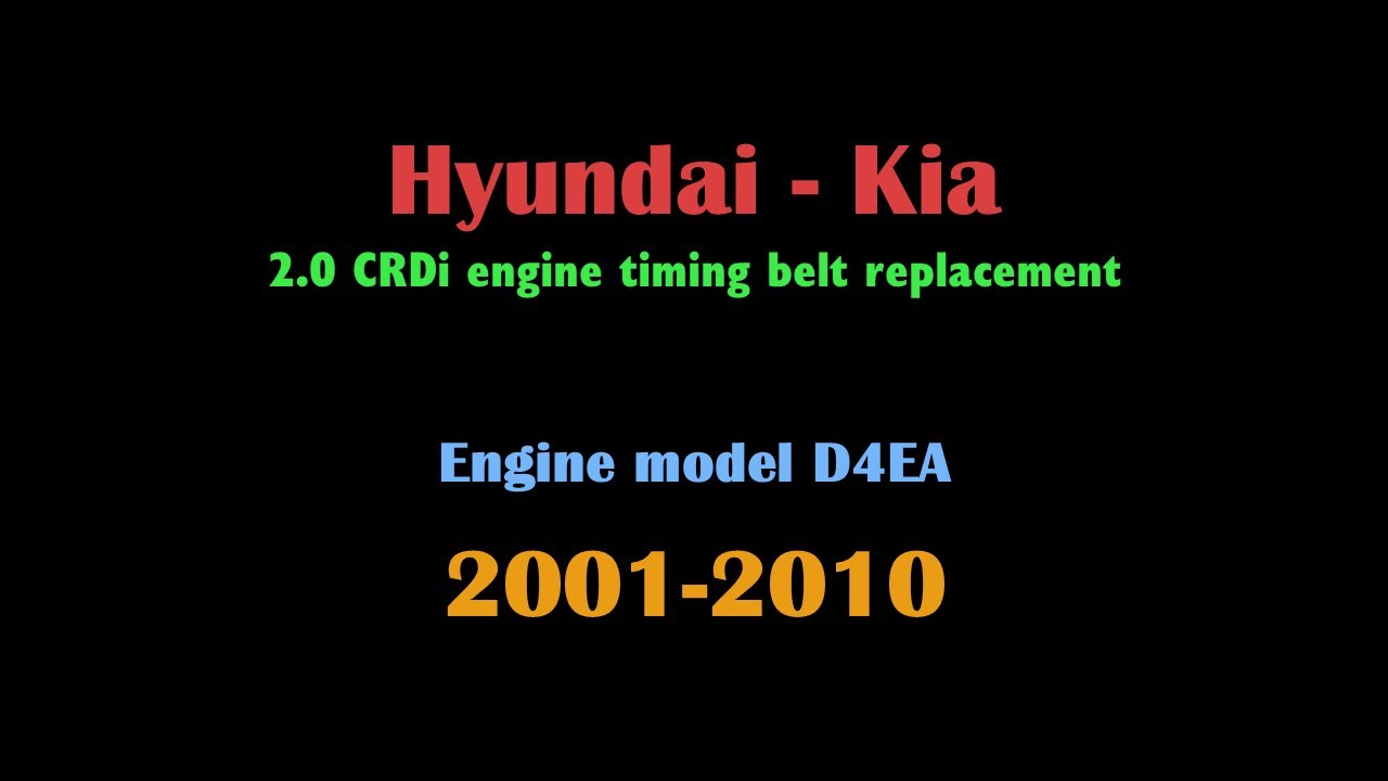 Hyundai Kia 2.0crdi engine timing belt kit replacement