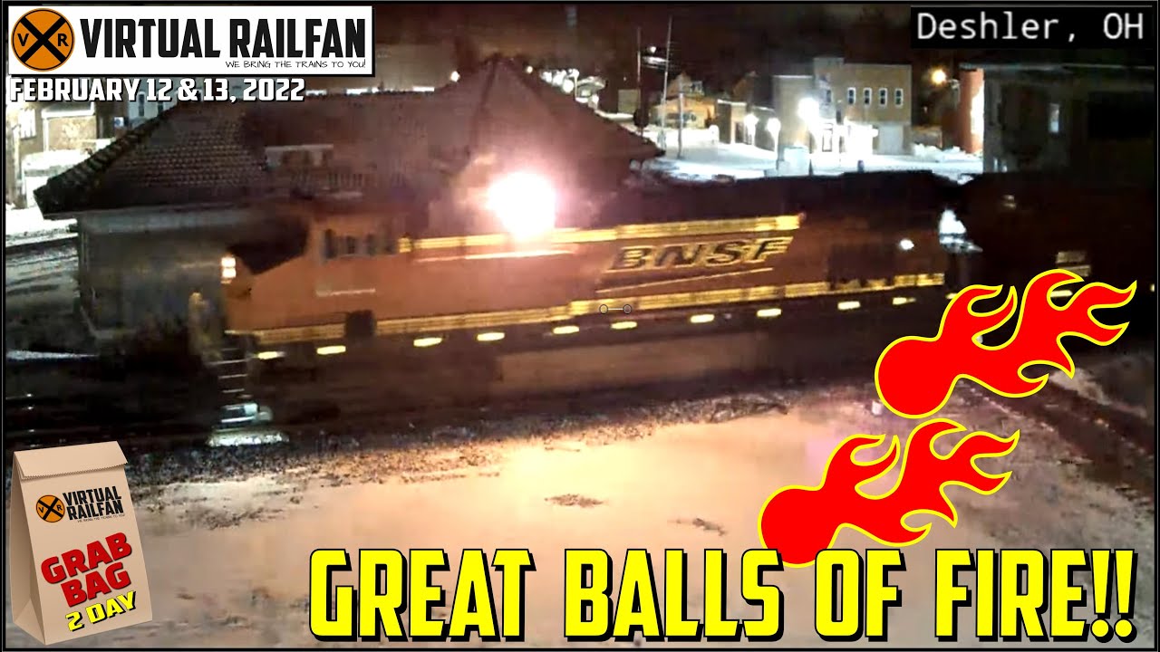 **BNSF FIREBALL DPU THRU DESHLER, OH!**  AMAZING METEOR FROM 3 LOCATIONS PLUS MUCH MORE!  2/12&13/22