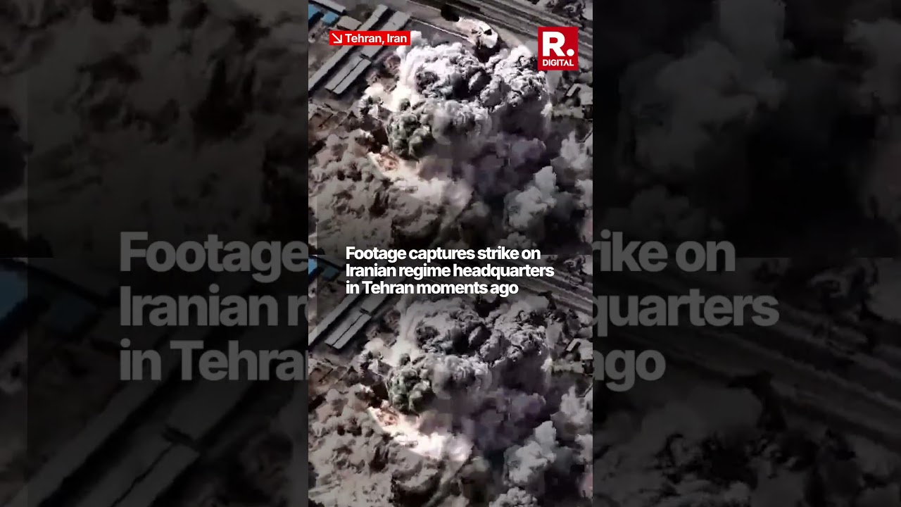 Footage Captures Fresh Strike on Iranian Regime Headquarters in Tehran Moments Ago
