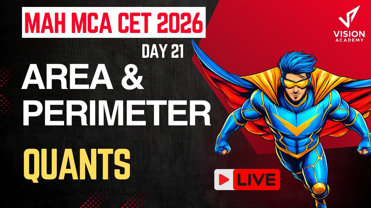 Quants Area & Perimeter Day 21 MCA CET 2026 Crash Course🔥 INEXORABLE FREE Crash Course 🚀