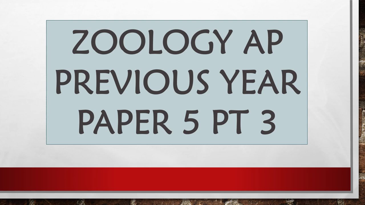 ZOOLOGY PREVIOUS YEAR PAPER 5 PT 3. Kindly Like, Share, and Subscribe for more informative videos.