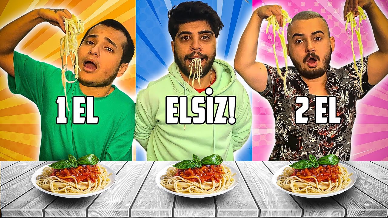 ÇİFT EL vs TEK EL vs ELSİZ YEMEK YARIŞMASI! ✋✋ ​⁠