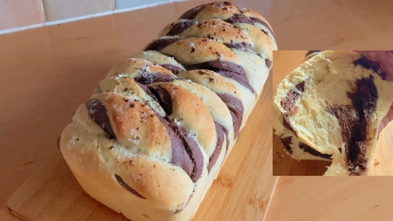 Soft and fluffy Chocolate swirl loaf bread/ streusel chocolate loaf bread recipe