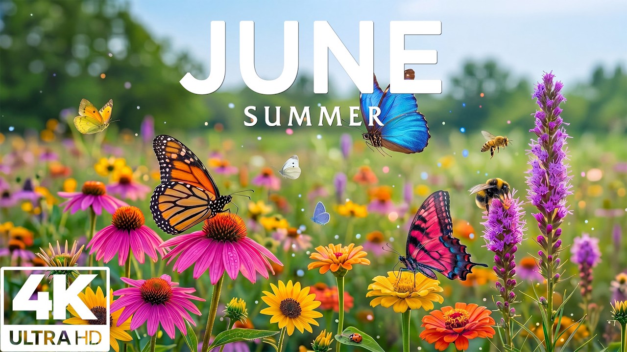 Summertime Splendor 4K | Dancing Butterflies & Blooming Wildflowers 🌸 Nature&rsquo;s Calm Escape