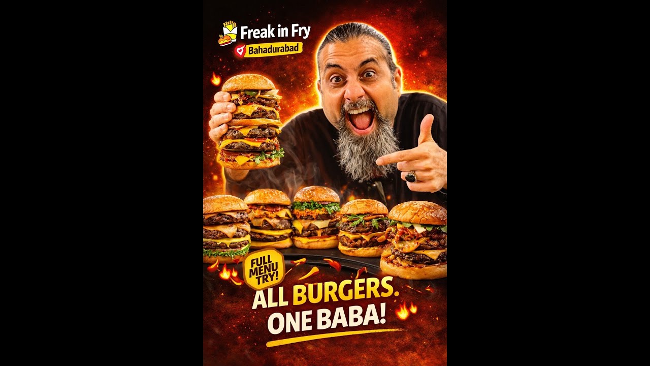 Foodee Baba takes on Freak in Fry, Bahadurabad and tries every burger 