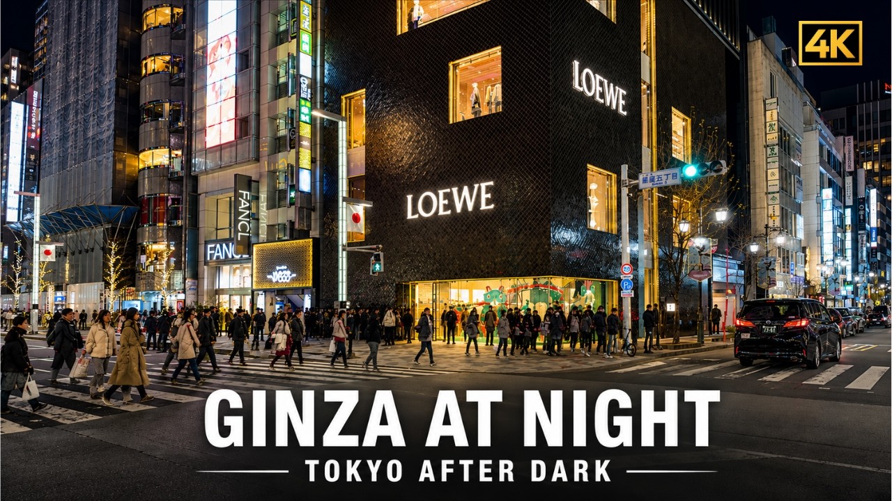 4K Tokyo Night Walk 🇯🇵 夜晚的银座有多美？｜东京银座 4K 沉浸式徒步