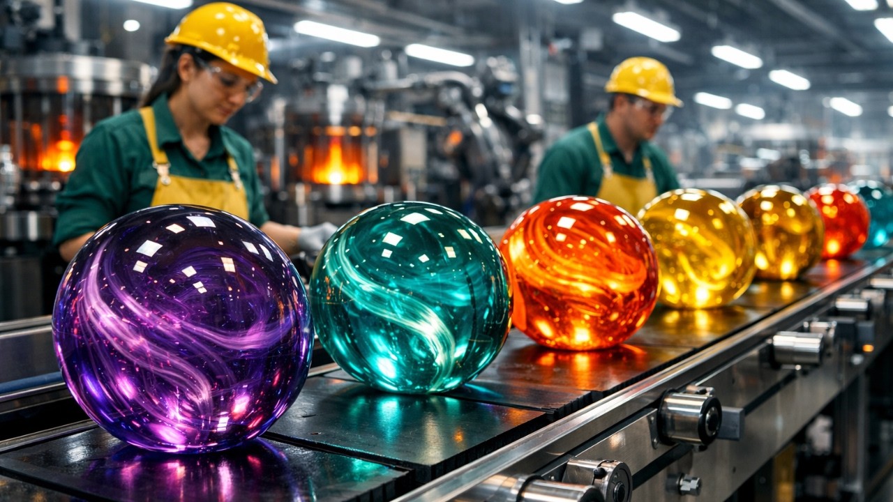 Inside a Modern Glass Marble Factory | How Recycled Scrap Becomes Shiny Perfect Marbles