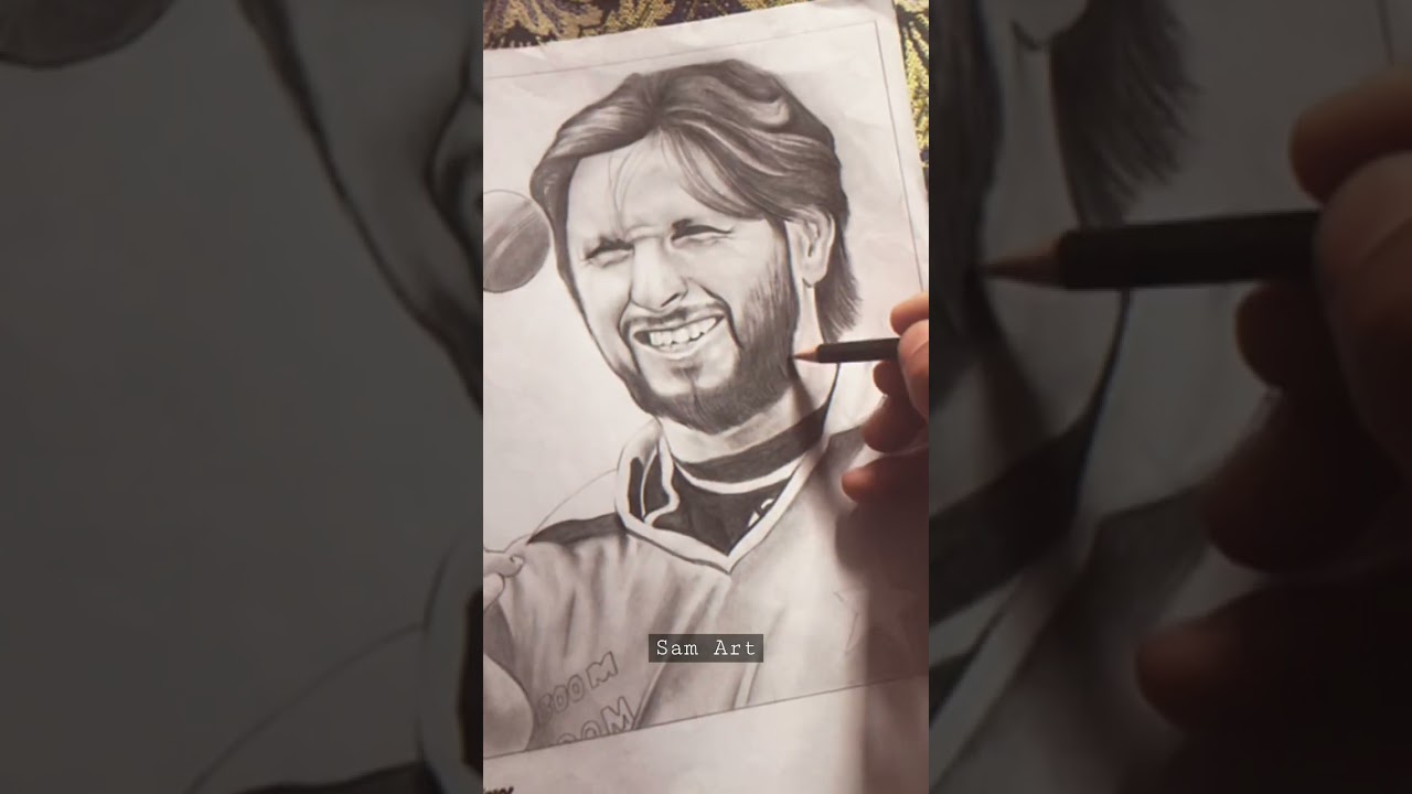 New Drawing ✍️ &ldquo;Shahid Afridi&rdquo; #shorts #drawing