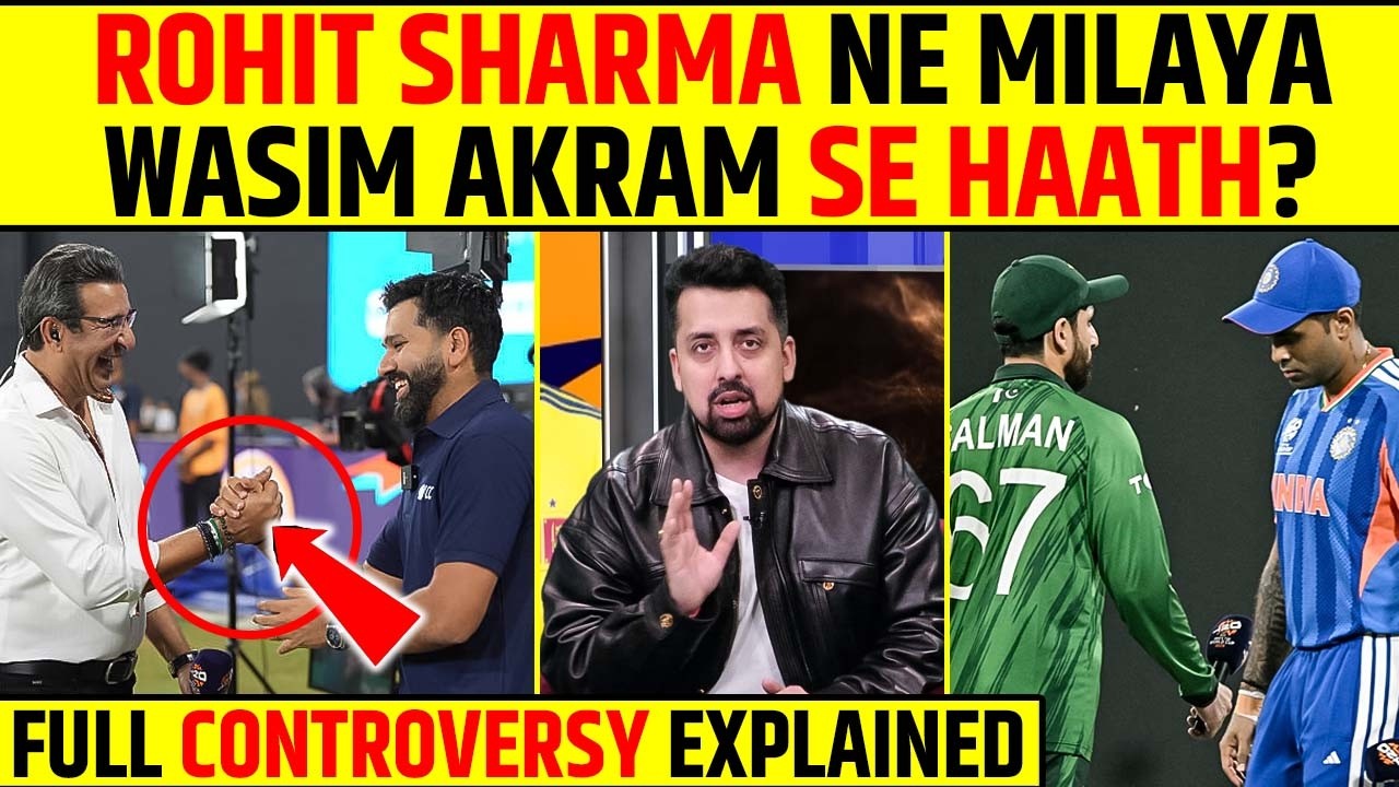 ROHIT SHARMA NE MILAYA WASIM AKRAM SE HAATH? FULL CONTROVERSY EXPLAINED #indvspak #rohitsharma