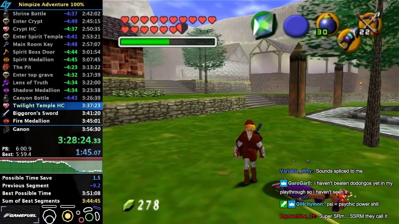 Nimpize Adventure (OoT romhack) 100% Speedrun in 3:52:08