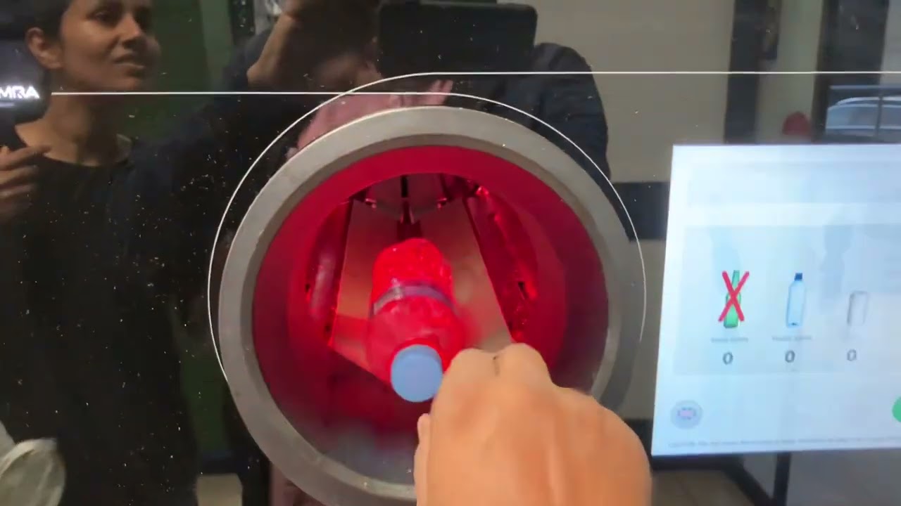 Reverse Vending Machine (RVM) in Lidl, where you recycle used bottles and get voucher.