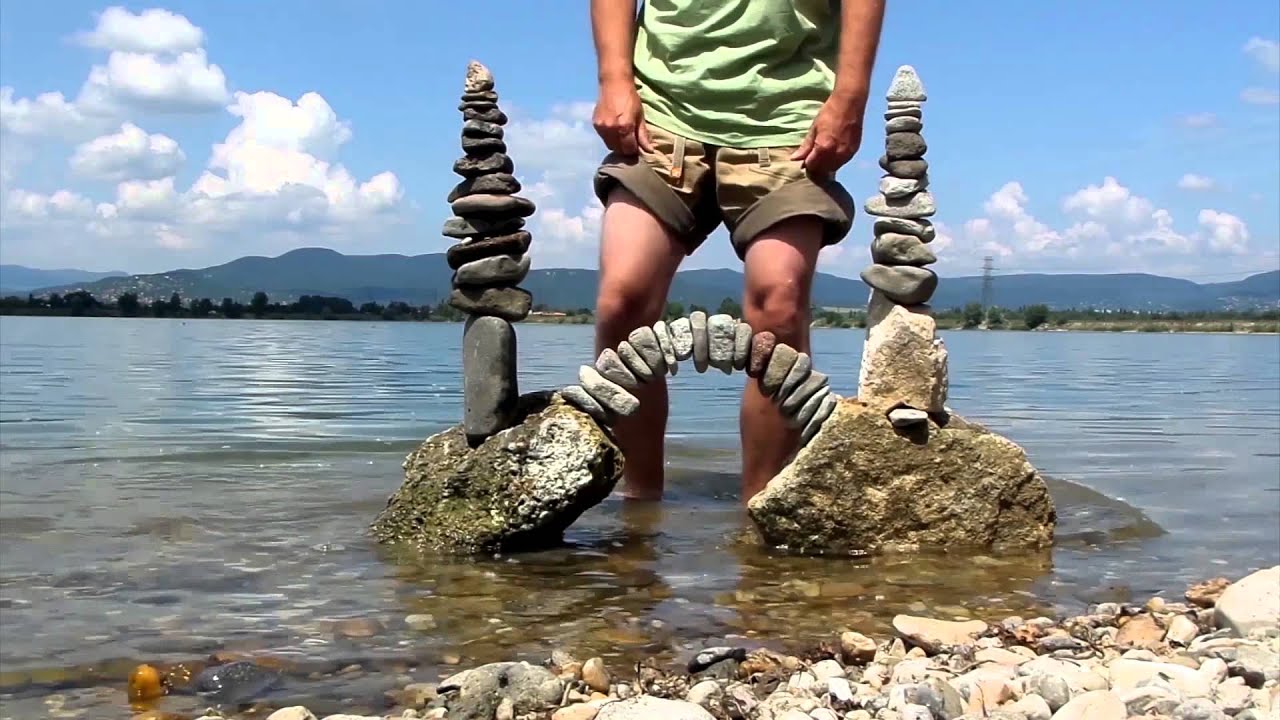 Kánya Tamás-Stone balance art in Hungary (Lupa-tó)