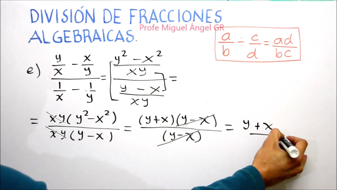 A.24 División de fracciones algebraicas. Simplificación por factorización