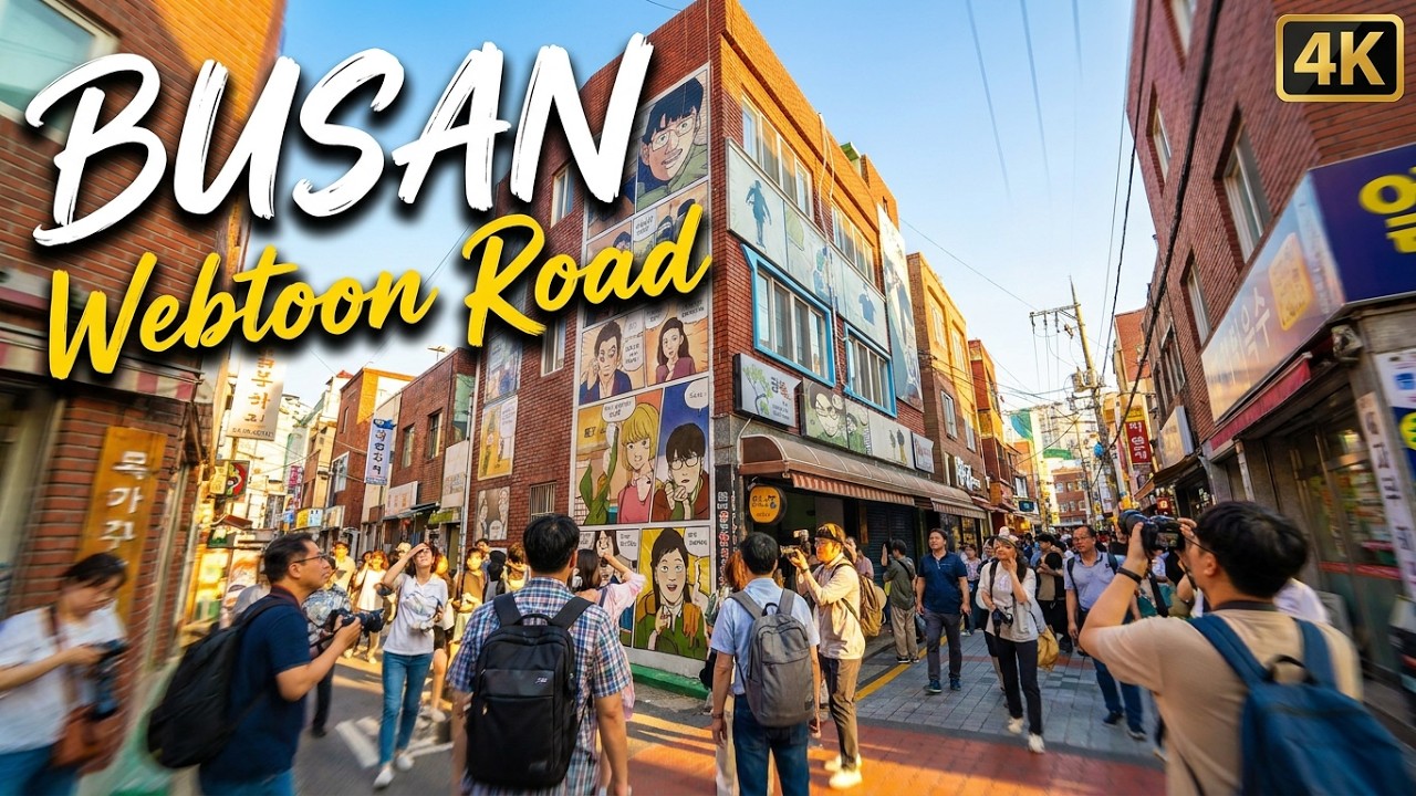 Webtoon street walking tour 4K| Webtoon Ibagu-gil | busan korea