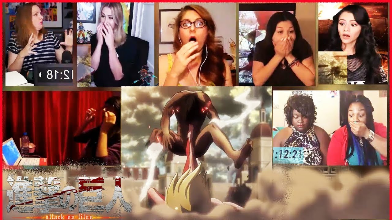 Eren Rage Mode (Berserk) vs Annie | Girls Reaction【 SUB ESP, ENG】 進撃の巨人 - 外国人の反応