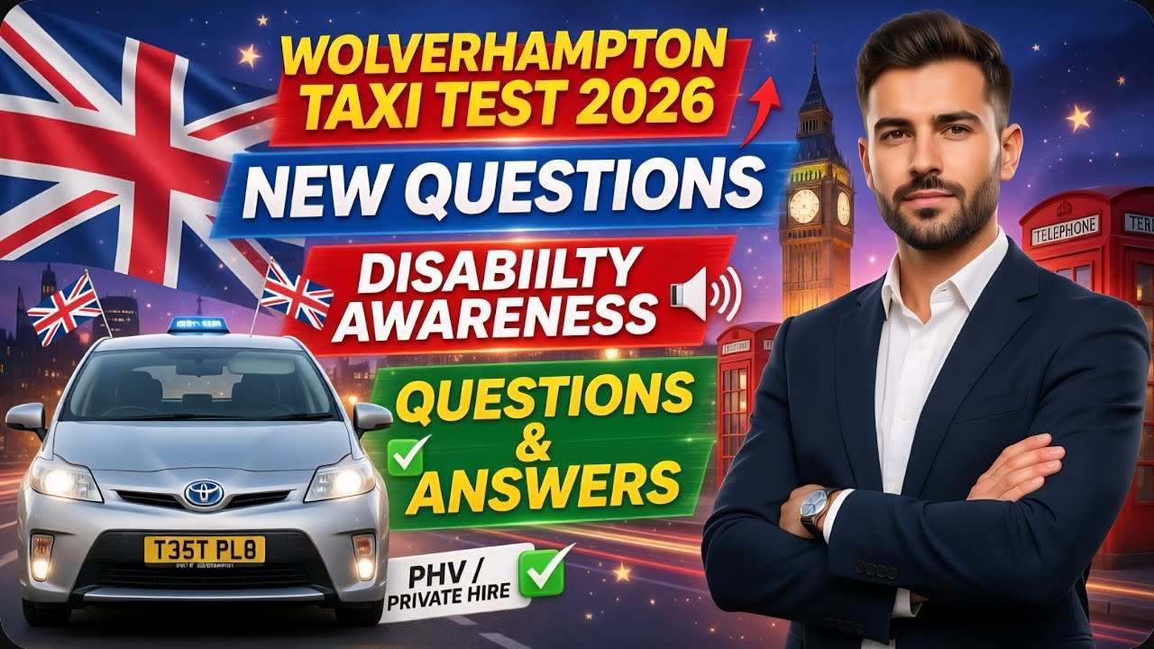 Ключевые вопросы, экзамен на право управления такси в Вулверхэмптоне 2024, осведомлённость об инв...