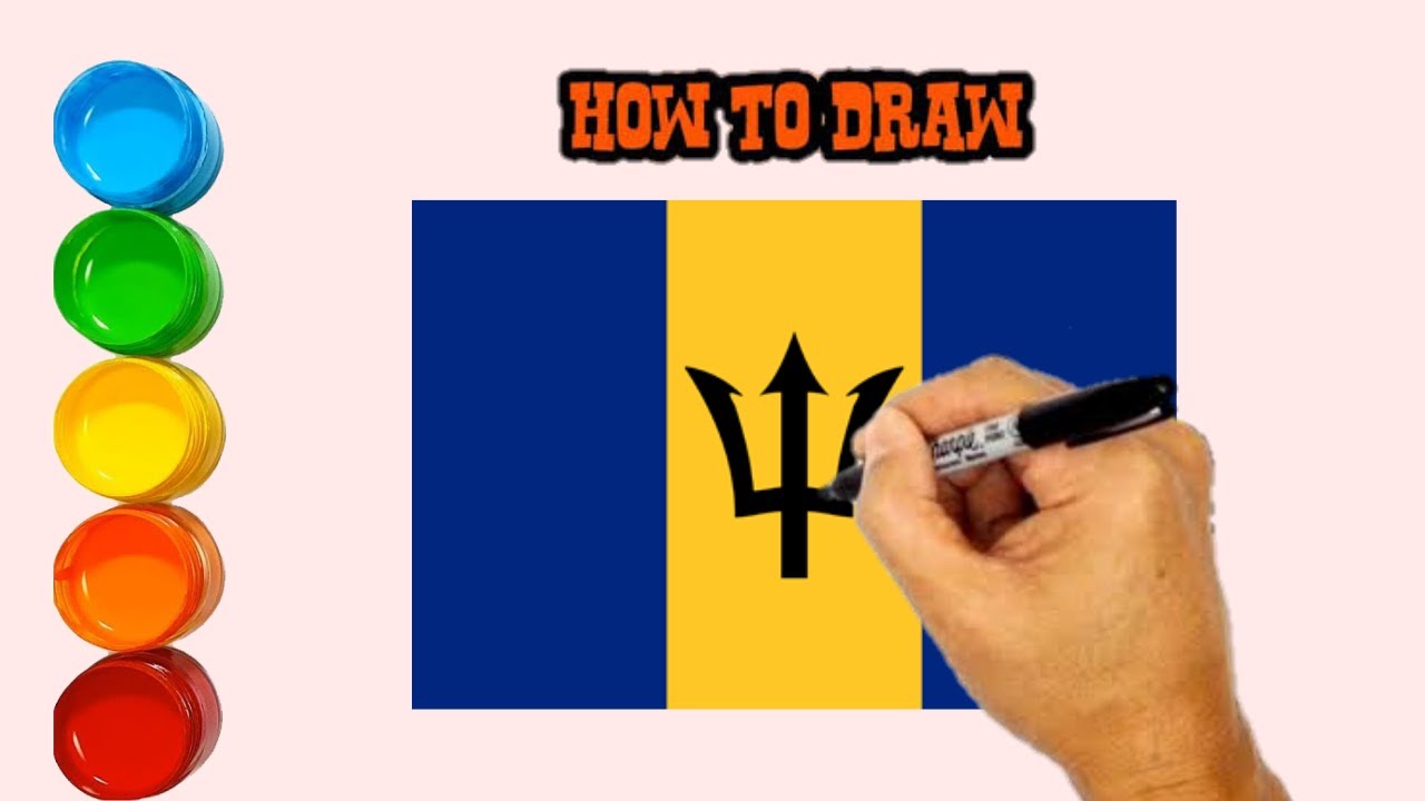 How to draw Barbados flag