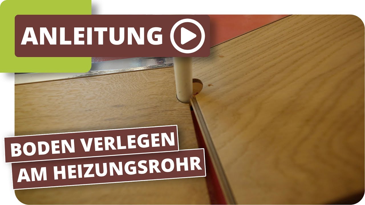 Boden verlegen am Heizungsrohr