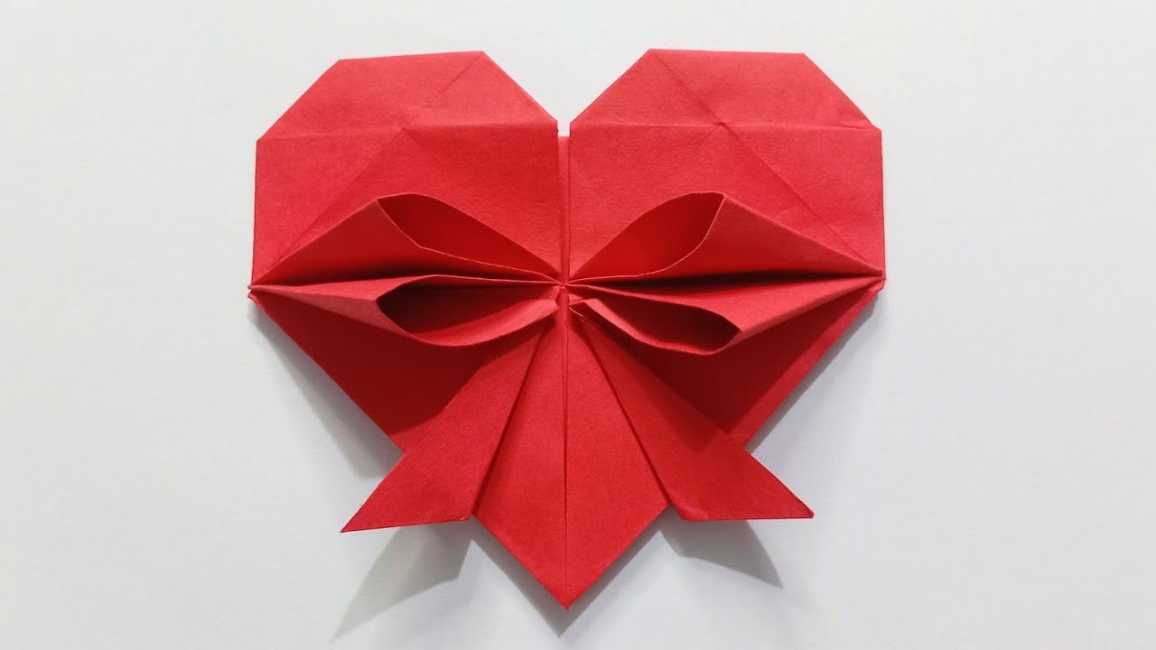❤️ Cómo hacer un CORAZÓN con MOÑO 🎀 | Origami fácil paso a paso