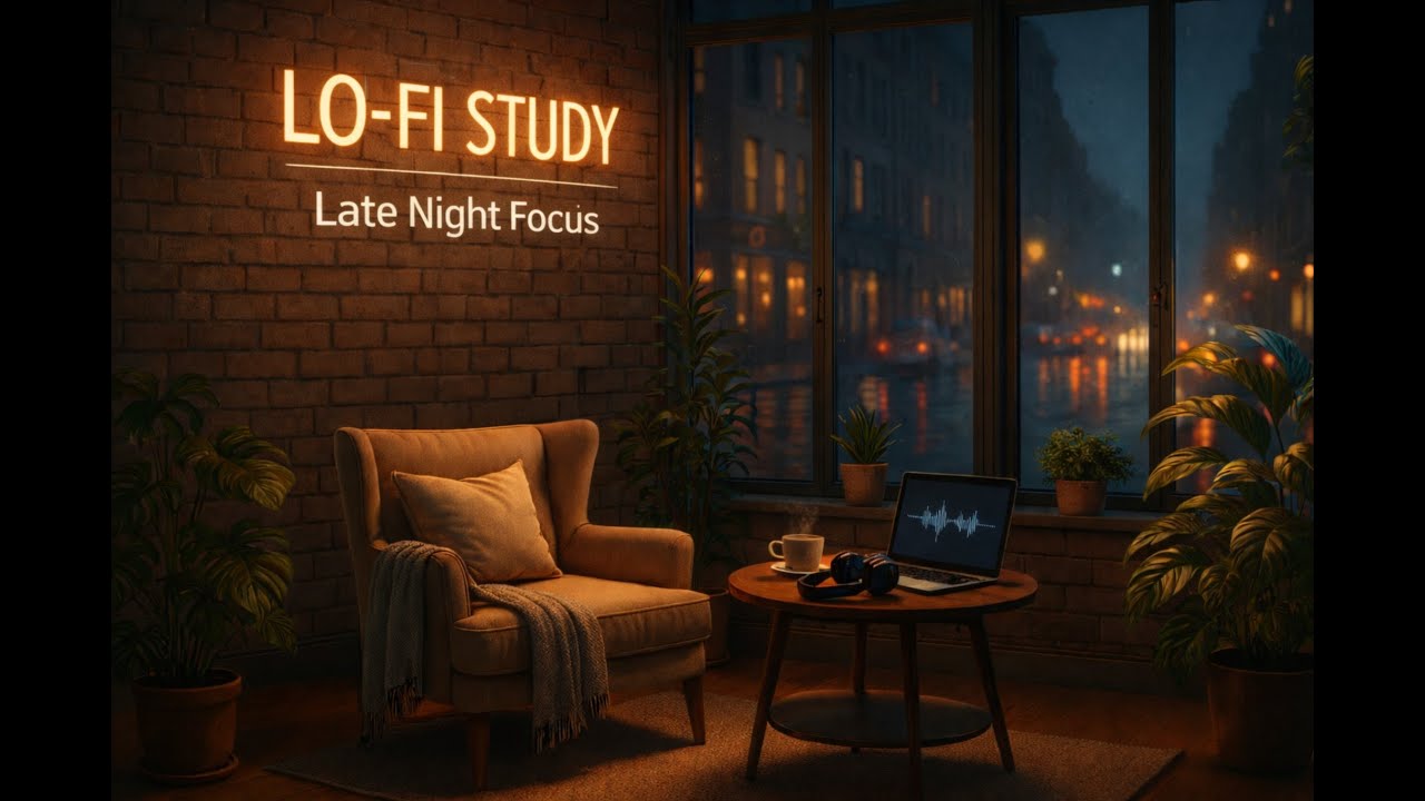 Lo-Fi Study Beats ☕ Late Night Focus | Rainy Café Ambience