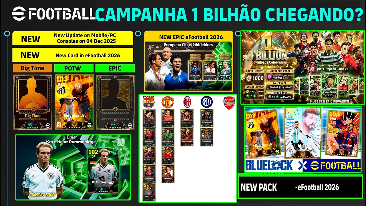 NOVIDADES! NOVA CAMPANHA DE 1 BILHÃO CHEGANDO NO EFOOTBAL 26 MOBILE?