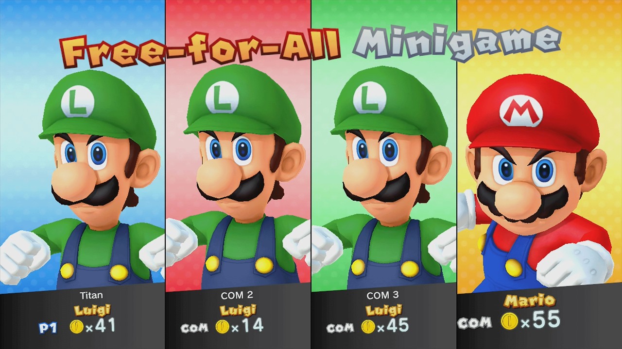 Mario Party 10 - Luigi vs Luigi vs Luigi vs Mario - Luigi Board