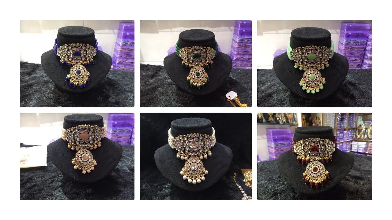 DESIGNER KUNDAN CHOKER NECKLACE SETS / KUNDAN CHOKER DESIGNS 2020 | SADAR BAZAR WHOLESALE MARKET