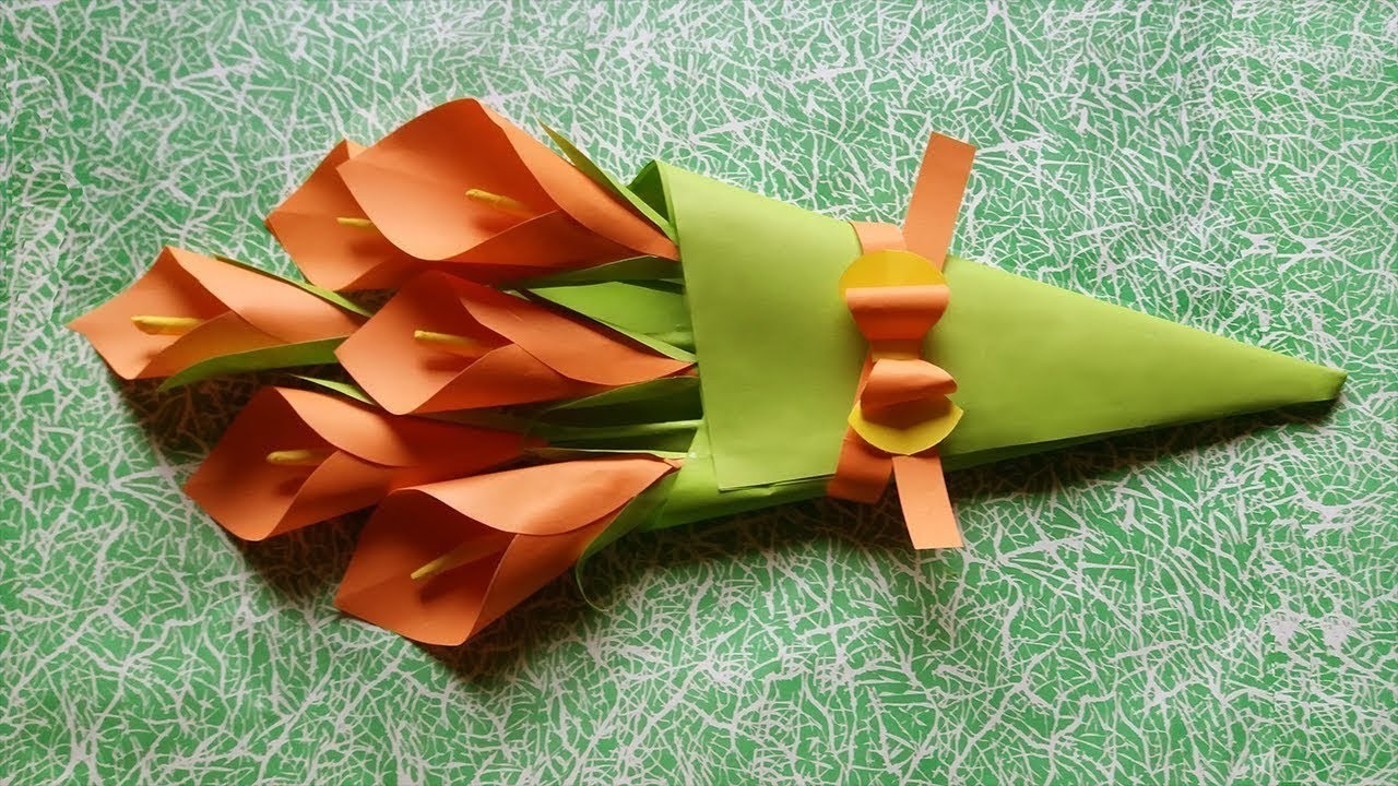 Easy Paper Flower Bouquet | Calla Lily Bouquet For Kids | DIY Craft