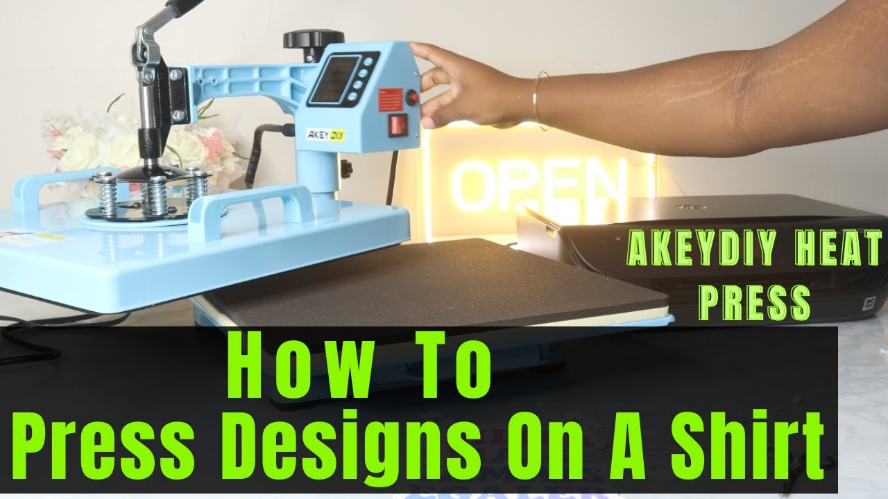 USING AKEYDIY HEAT PRESS: How To Press Designs On a Shirt