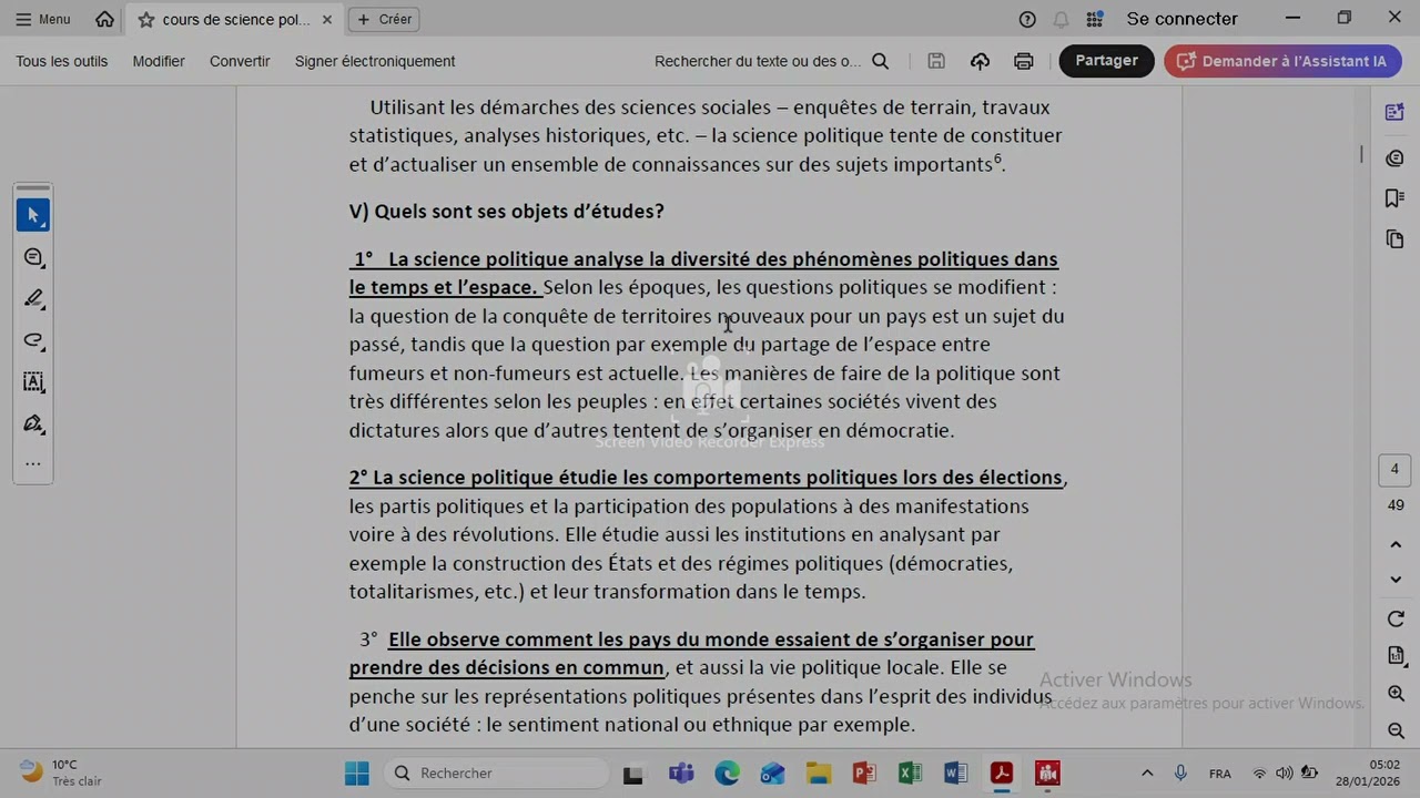 Les sciences politiques (partie 3 شرح بالعربية)