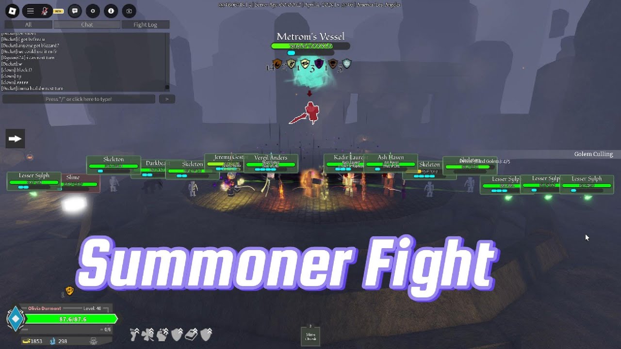 Arcane Lineage - 5 Summoner fight Metrom Vessle