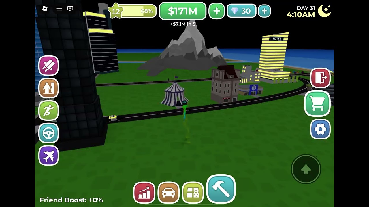Driving a car in the city