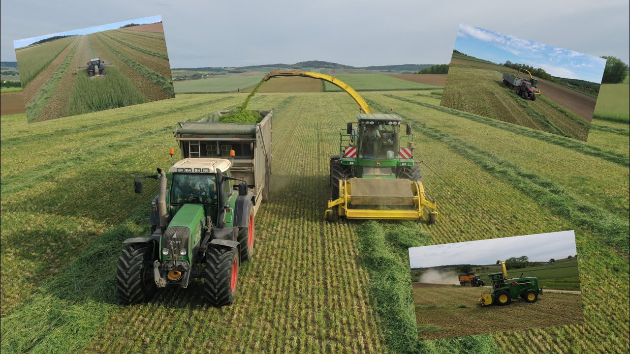 Grünroggen Häckseln / John Deere 7480i, Fendt Vario 818/712/415, Case Puma 210