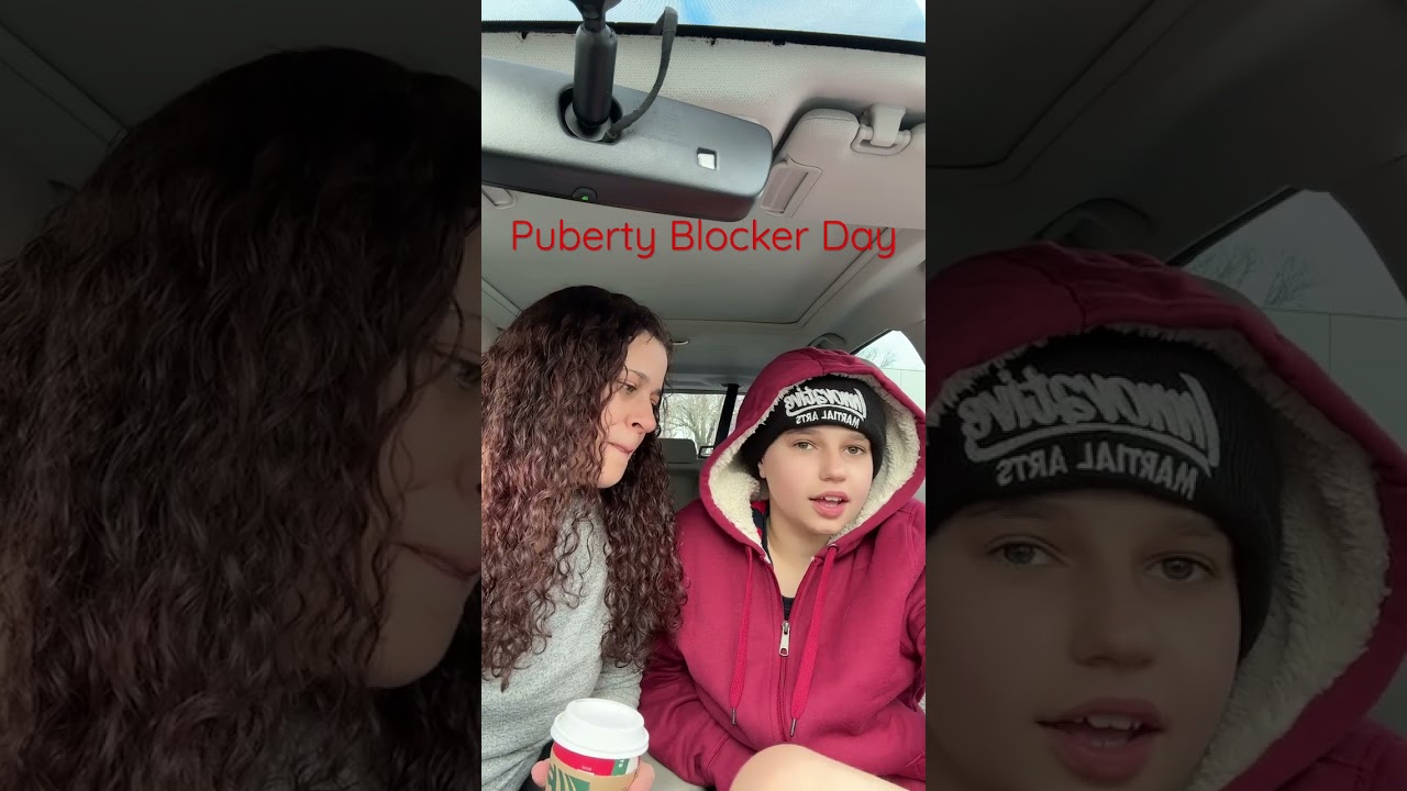 Getting his puberty blocker.