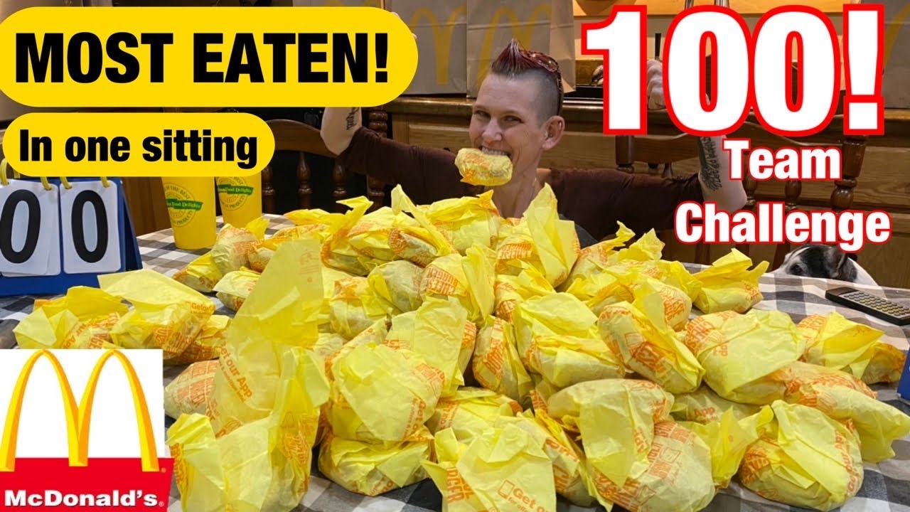 100 ЧИЗБУРГЕРОВ ИЗ МАКДОНАЛЬДС!! | КОМАНДНОЕ ИСПЫТАНИЕ | РЕКОРД, СЪЕДЕННЫЙ ЗА ОДИН ПРИСЕСТ | УБИЙ...