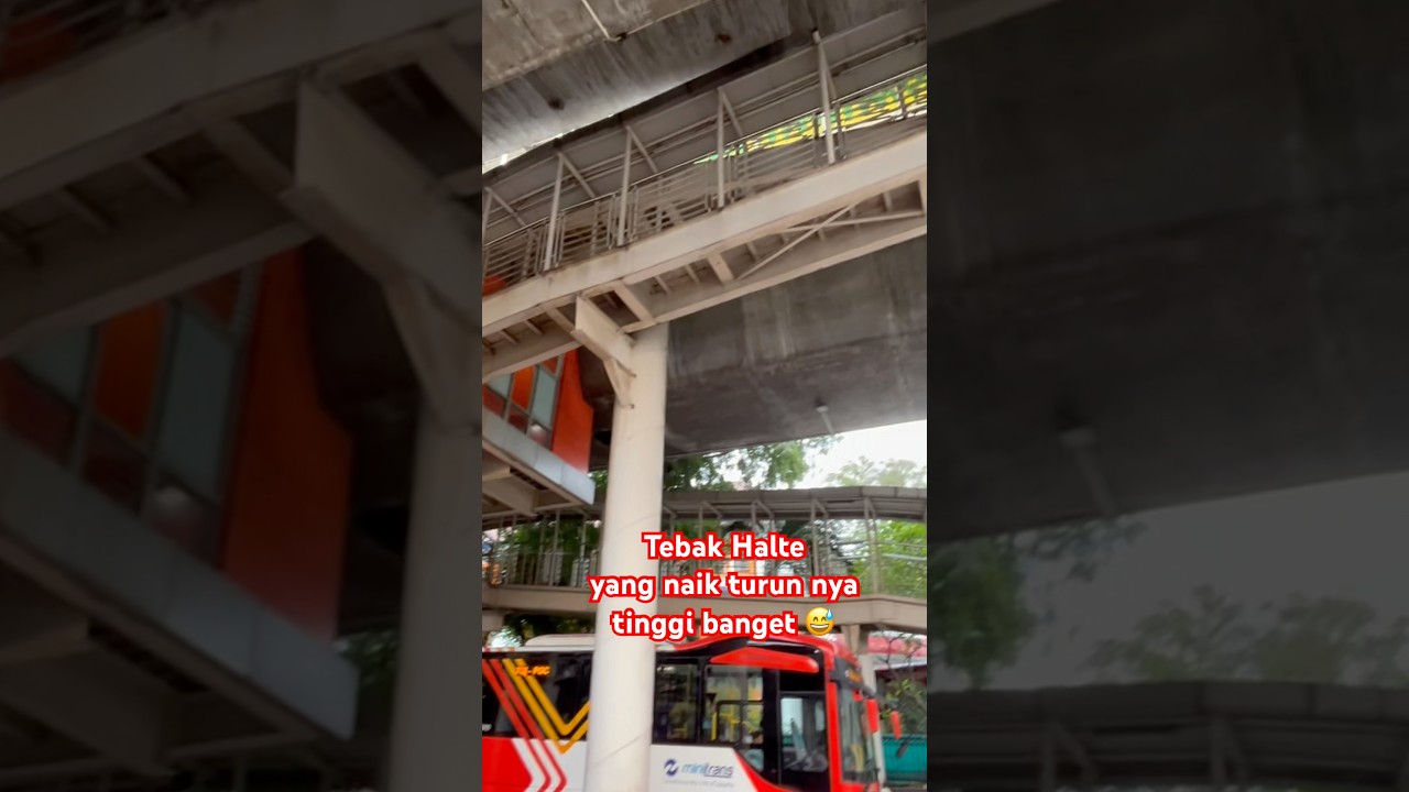Tebak Halte Mana yang turun naik nya tinggi banget 🤣 uda pasti di jalur langit #transjakarta #bus