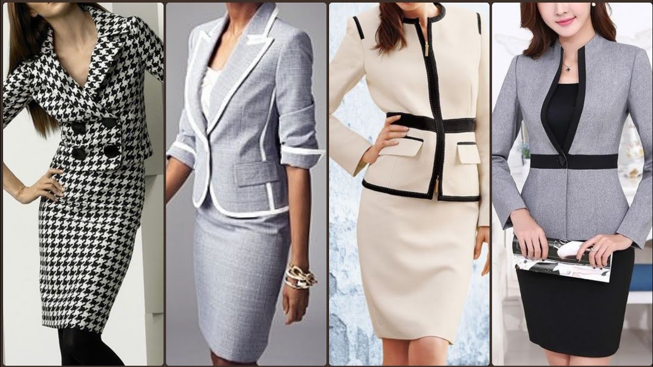 most out class and trendy Office wear three piece jacket and skirt dresses