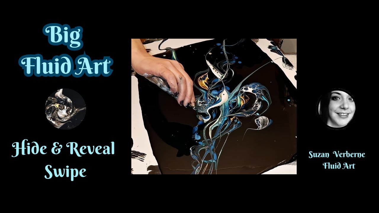Mesmerizing Hide & Reveal fluid art – Swirly swipes on a large canvas!  #fluidart  #acrylicpouring