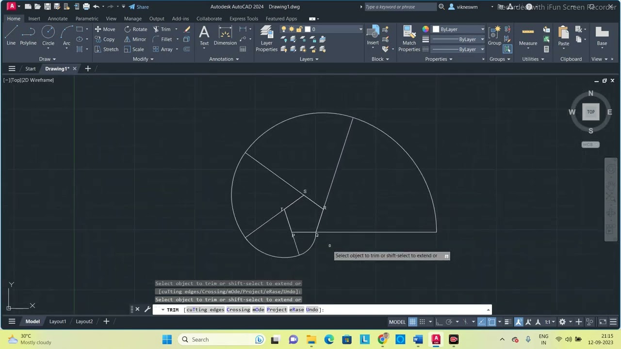Construction of an Involute of a pentagon in the AutoCAD