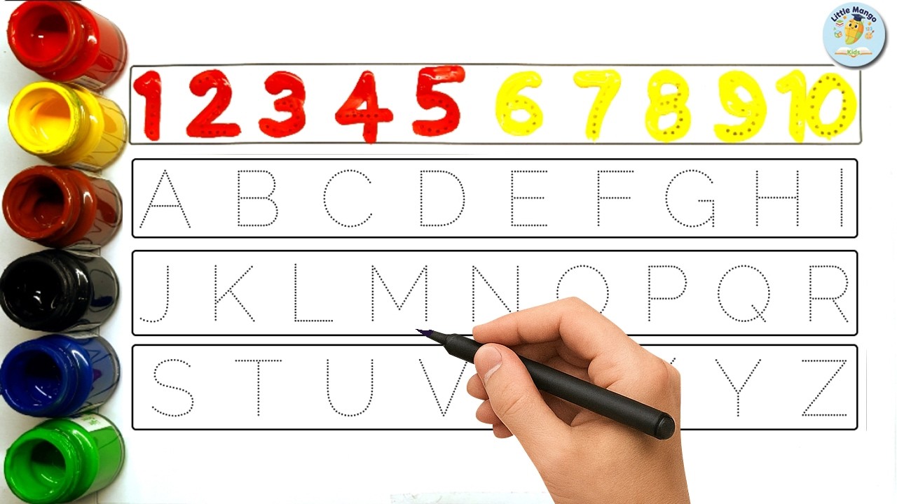 Numbers 1-10 & ABCD सीखें 🎨 | Alphabet Tracing for Kids | ABC Writing Practice | Preschool Learning