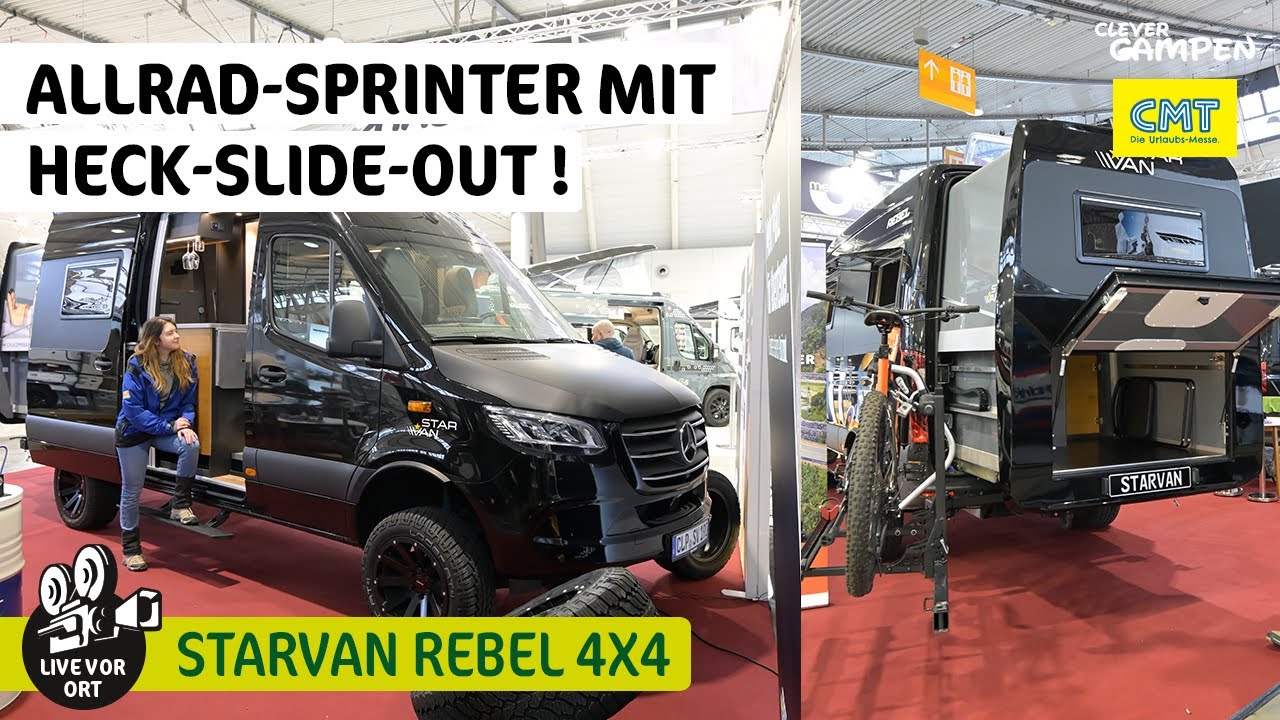 Starvan Rebel 4x4 - Allrad-Sprinter mit Heck-Slide-out und variabler Bad-Lösung - CMT 25