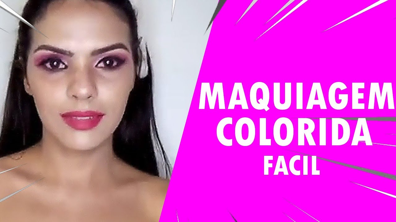 TUTORIAL DE MAQUIAGEM COLORIDA PARA INICIANTES !tutorial de maquiagem sombra colorida!colorida facil