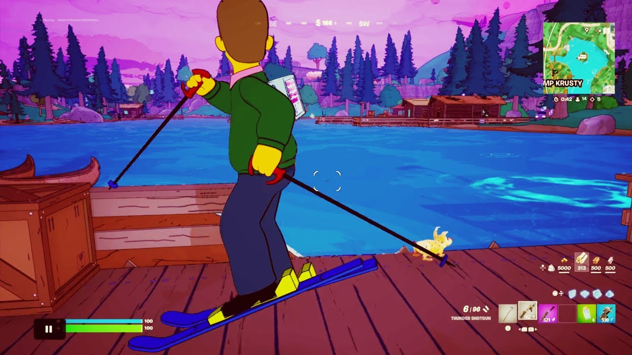 Fortnite SIMPSONS Gameplay NED FLANDERS Chapter 6 MS2 Solo Build | No Commentary | PS4 -20251117