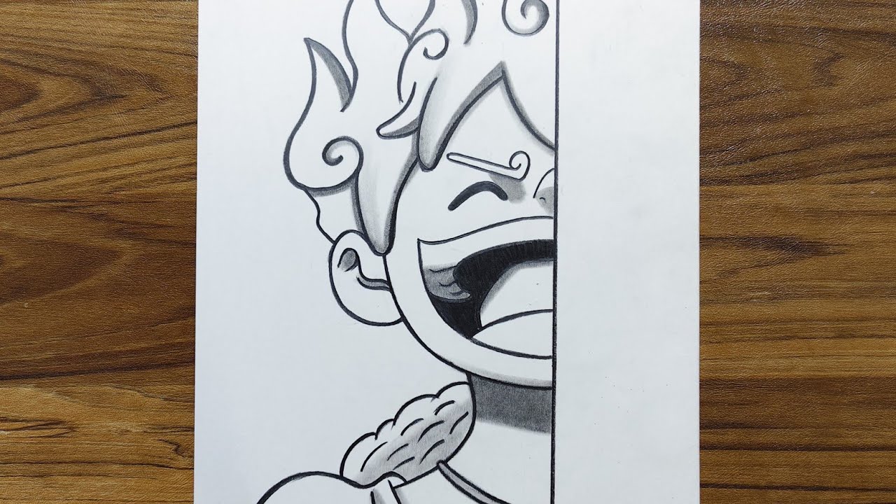 How to draw Luffy Gear 5 Easy | Step by step - Tutorial drawing | One Piece Anime